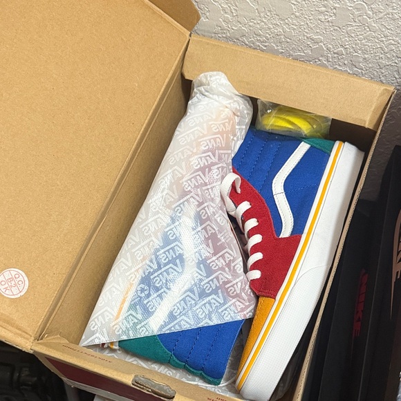 Vans Kids' Blue and Red Sneakers - Picture 1 of 1